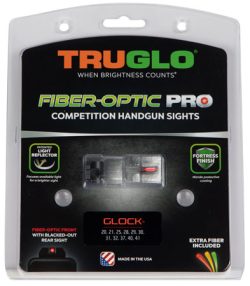 TruGlo TG132G2 Fiber-Optic Pro  Red/Fiber Optic Front Sight-Black/Blank Rear Sight Glock 20/21
