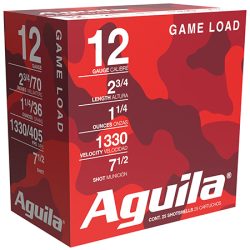 Aguila 1CHB1207 Birdshot High Velocity 12Gauge 2.75" 1 1/4oz 7.5Shot 25 Per Box/10 Case