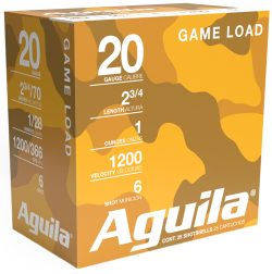 Aguila 1CHB2006 Birdshot High Velocity 20Gauge 2.75" 1oz 6Shot 25 Per Box/10 Case