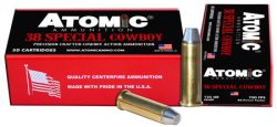 Atomic Ammunition 451 Cowboy Action Precision Craft 38Special 125gr Lead Round Nose Flat Point 50 Per Box/10 Case