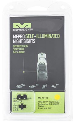 Meprolight USA 101103201 Tru-Dot  Green Tritium White Outline Front Sight-Yellow Tritium White Outline Rear Sight Sig Sauer P-Series P226/P320