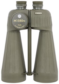 Steiner 2693 M1580 Reticle & Compass 15x80mm Range Finding Reticle Floating Prism Sports-Auto Focus, OD Green Makrolon w/Rubber Armor Features Compass