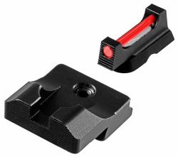 TruGlo TGTG132XD Fiber-Optic Pro  Red/Fiber Optic Front Sight-Black/Blank Optic Rear Sight Springfield XD