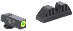 AmeriGlo GL352 Protector Sight Set for Glock  Green Tritium LumiGreen Outline Front Sight-Black Serrated Rear Sight