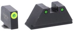 AmeriGlo GL252 Optic Compatible Sight Set for Glock  XL Tall Green Tritium LumiGreen Outline Front Sight-Green Tritium Black Outline Rear Sight