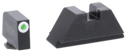 AmeriGlo GL411 Optic Compatible Sight Set for Glock  XL Tall Green Tritium White Outline Front Sight-Green Tritium Black Rear Sight