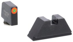 AmeriGlo GL511 Optic Compatible Sight Set for Glock  XL Tall Green Tritium Orange Outline Front Sight-Green Tritium Black Rear Sight