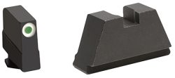 AmeriGlo GL491 Optic Compatible Sight Set for Glock  3XL Tall Green Tritium White Outline Front Sight-Black Rear Sight