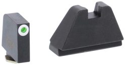 AmeriGlo GL482 Optic Compatible Sight Set for Glock  5XL Tall Green Tritium White Outline Front Sight-Black Rear Sight