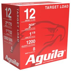 Aguila 1CHB1358 Target Load Competition 12Gauge 2.75" 1 1/8oz 8Shot 25 Per Box/10 Case