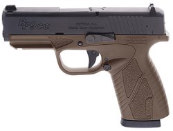 Bersa BP9DECC BPCC  Sub-Compact Frame 9mm Luger 8+1, 3.30" Black Steel Barrel, Matte Black Serrated Steel Slide, Flat Dark Earth Polymer Frame w/Picatinny Rail