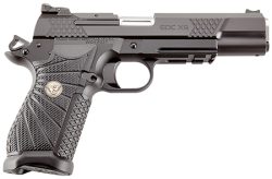 Wilson Combat EDCXLPR9A EDC X9L 9mm Luger 15+1 5" Black DLC Serrated Stainless Steel Slide, Black Aluminum Frame w/Beavertail & Picatinny Rail, Black G10 Starburst Grip