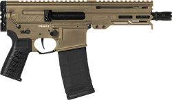 CMMG 30A0E33-CT Dissent  300 Blackout 30+1 6.50", Coyote Tan Cerakote Rec, OEM Grip, Picatinny Buffer Adapter, Zeroed Drop-In Single Stage Trigger