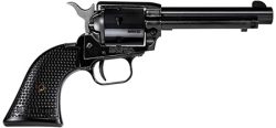 Heritage Mfg RR22MB4PG Rough Rider  22 LR/22 WMR 6 Shot, 4.75" Black Steel Barrel, Black Cerakote Zinc Alloy Frame, Black Cerakote Cylinder, Black Polymer Grip, Hammer/Thumb Safety, Exposed Hammer