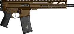 CMMG 94A8041MB Dissent MK4 9mm Luger 33+1 10.50", Midnight Bronze Rec, Picatinny Brace Adapter, 9.60" M-LOK Handguard, Left Side Charging Handle, Zeroed Linear Comp, TriggerTech Trigger