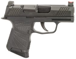 Wilson Combat SIGWCP3659BRC P365  9mm Luger 10+1 (2) 3.10", Black, RMRcc Optic Cut Slide with X-Tac Pattern Serrations, Polymer Frame, Sunburst Grips, Optic Height Fiber Optic Sights, Standard Trigger