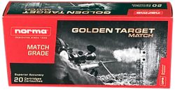 Norma Ammunition 10157692 Dedicated Precision Golden Target Match 223Rem 69gr Boat Tail Hollow Point 20 Per Box/10 Case