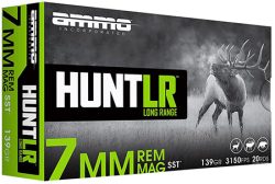 Ammo Inc 7MM139SSTA20 Hunt Long Range 7mm 139gr Super Shock Tip 20 Per Box/10 Case