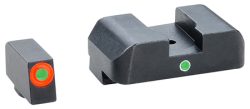 AmeriGlo GL203 i-Dot Sight  Set for Glock  Green Tritium Orange Outline Front Sight-Green Tritium Rear Sight