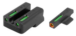 TruGlo TG13NV1PC TFX Pro  Black | Green Tritium & Fiber Optic Orange Outline Front Sight Green Tritium & Fiber Optic Rear Sight