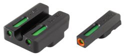 TruGlo TG13TA2PC TFX Pro  Black | Green Tritium & Fiber Optic Orange Outline Front Sight Green Tritium & Fiber Optic Rear Sight