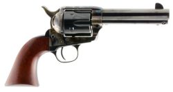 Taylors & Company 550887 1873 Cattleman SAO 45 Colt (LC) Caliber with 4.75" Blued Finish Barrel, 6rd Capacity Black Finish Cylinder, Color Case Hardened Finish Steel Frame & Walnut Grip