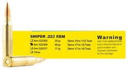 Buffalo Bore Ammunition S2236920 Sniper Strictly Business 223Rem 69gr Hollow Point Boat Tail 20 Per Box/12 Case