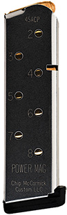 CMC Products 16132C Power Mag  8rd 45 ACP Fits 1911 Officer Black Stainless Steel