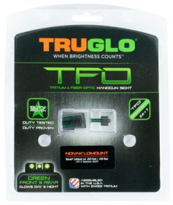 TruGlo TG131NTI TFO  Green/Tritium/Fiber Optic Front Sight-Green/Tritium/Fiber Optic Rear Sight 1911 Government