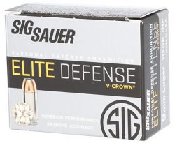 Sig Sauer E9MMA120 Elite Performance  9mmLuger 115gr V-Crown Jacketed Hollow Point 20 Per Box/10 Case