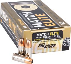 SIG 9MM LUGER 115GR ELITE - COMPETITION JHP 50RD 10BX/CS