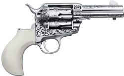 CIMARRON HUCKLEBERRY 45LC - 3.5" NICKEL ENGRAVED B-HEAD