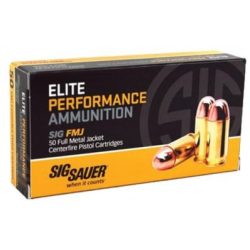 Sig Elite Performance Handgun Ammunition 9mm Luger 124gr FMJ 50/ct
