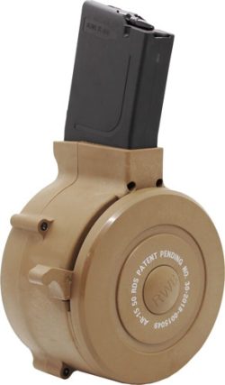 IVER JOHNSON MAGAZINE AR15 - .223 50RD DRUM TAN POLY