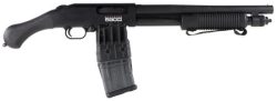 Mossberg 50208 590M Shockwave 12 Gauge 10+1 Mag-Fed 2.75" 15" Heavy Barrel, Blued Metal Finish, Drilled & Tapped Receiver, Corncob Forend w/Strap, Raptor Birdshead Grip Stock