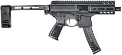Sig Sauer PMPX4B9 MPX K  9mm Luger Caliber with 4.50" Barrel, 30+1 Capacity, Black Hard Coat Anodized Metal Finish, Folding Pivoting Contour Brace Stock & Black Polymer Grip Right Hand