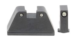 AmeriGlo GL814 Optic Compatible Sight Set for Glock  2XL Tall Green Tritium Black Outline Front Sight-Green Tritium Black Outline Rear Sight