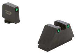 AmeriGlo GL815 Optic Compatible Sight Set for Glock  3XL Tall Green Tritium Black Outline Front Sight-Green Tritium Black Outline Rear Sight