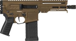CMMG 54AA847-MB Dissent  5.7x28mm 32+1 6.50", Midnight Bronze Cerakote Rec, OEM Grip, Picatinny Buffer Adapter, Zeroed Drop-In Single Stage Trigger