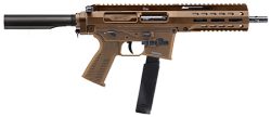 B&T Firearms BT500167ABCT SPC10  10mm Auto 30+1 8.90", Coyote Brown, Buffer Tube Brace, Polymer Grip, Tri-Lug Adapter (Glock Mag Compatible)
