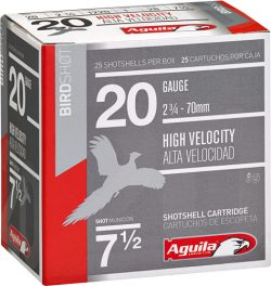 AGUILA SHOTSHELL 20GA 2.75" - 1OZ #7.5 250RD CASE LOT