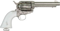 CIMARRON GEORGE PATTON V2 45LC - PW FS 4.75" ENGRAVED NICKEL