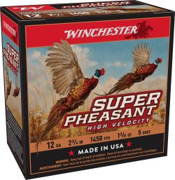 Winchester Ammo X12PHV5 Super Pheasant High Velocity High Brass 12Gauge 2.75" 1 3/8oz 5Shot 25 Per Box/10 Case