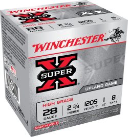 Winchester Ammo X28H8 Super X Heavy Game Load High Brass 28Gauge 2.75" 1oz 8Shot 25 Per Box/10 Case