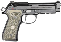 Wilson Combat BER92BRIG9 92G Brigadier Tactical 9mm Luger 15+1 4.70" Target Crown Steel Barrel, Black Serrated Steel Slide, Black Steel Frame w/Picatinny Rail, Dirty Olive G10 Grip, Ambidextrous