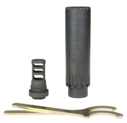 Yankee Hill 2150MB24 Resonator K Muzzle Brake Black Matte Cerakote 17-4 Stainless Steel with 5/8"-24 tpi Threads for 30 Cal AR-Platform