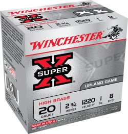 Winchester Ammo X208 Super X Heavy Game Load High Brass 20Gauge 2.75" 1oz 8Shot 25 Per Box/10 Case