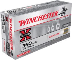 Winchester Ammo WC3801 Super X  380ACP 95gr Winclean Brass Enclosed Base 50 Per Box/10 Case