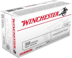 Winchester Ammo USA38SP USA  38Special 125gr Jacketed Soft Point 50 Per Box/10 Case