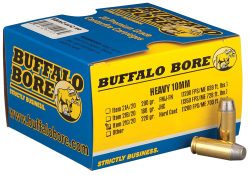 Buffalo Bore Ammunition 21C20 Outdoorsman Strictly Business 10mmAuto 220gr Hard Cast Flat Nose 20 Per Box/12 Case